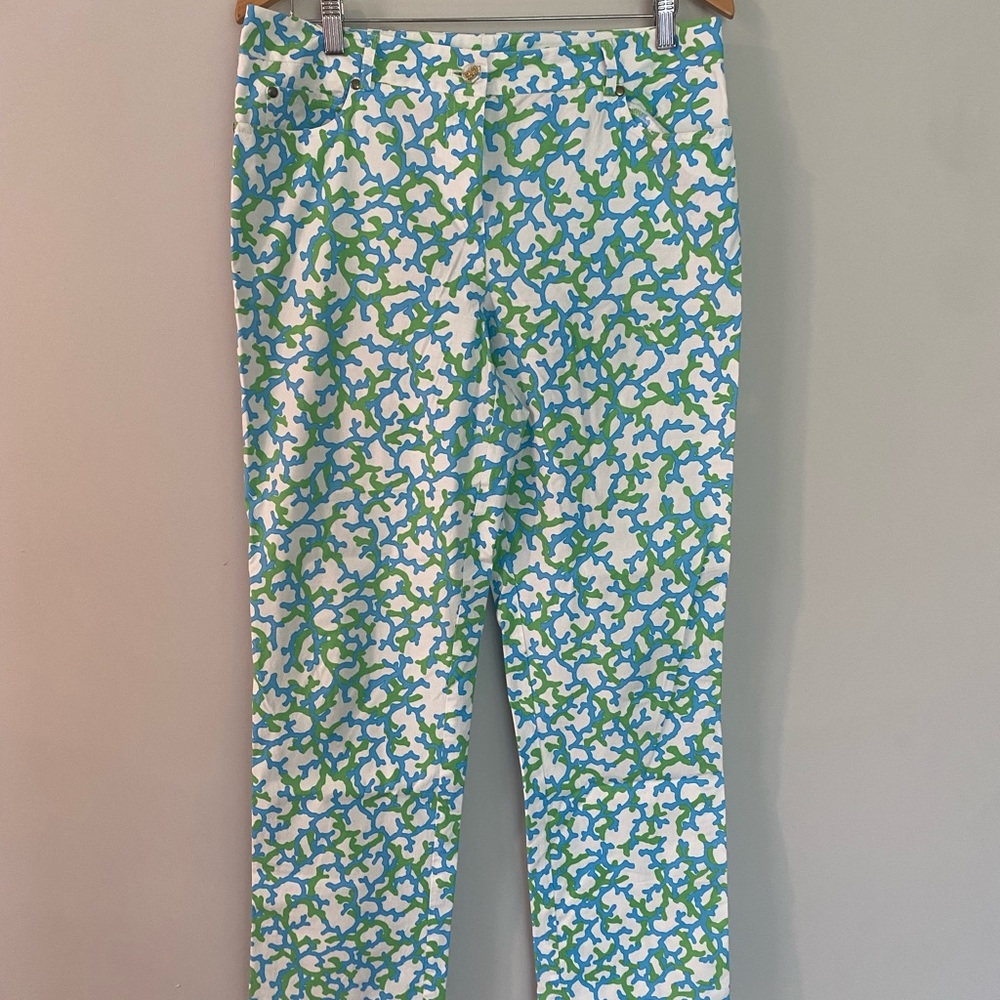 J.mclaughlin cotton spandex pants sz 12 coral print